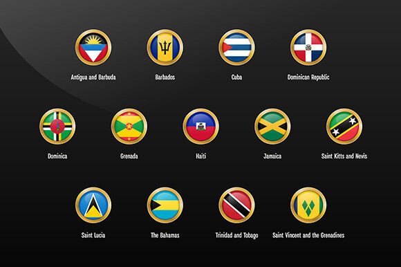Download Caribbean Countries Flags Buttons PNGs - Buttons Collection