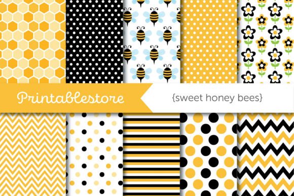 Download Sweet Honey Bee Digital Paper (DP54) - Bee Collection