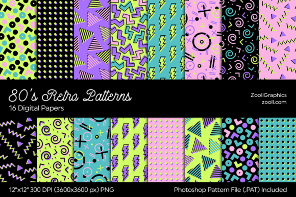Download 80's Retro Digital Papers - Premium Resources