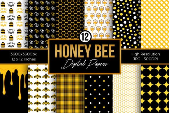 Download Honey Bee Digital Paper Pack - Bee Collection