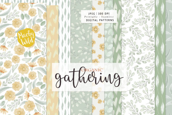 Download Organic Watercolor Flower Patterns - Organic Collection