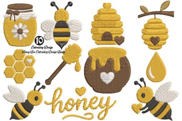 Download Honey Bee Embroidery Design Bundle - Bee Collection