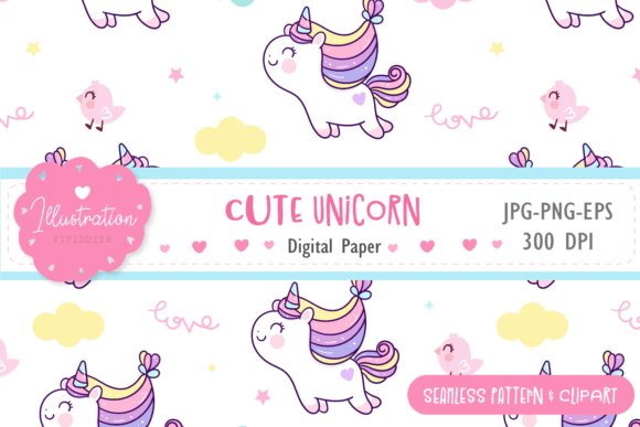 Download Seamless Pattern Unicorn Kawaii Digital - Seamless pattern unicorn Collection
