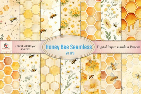 Download Honey Bee Digital Paper Bundle - Bee Collection