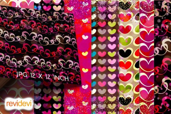 Download Valentine Digital Papers Retro Heart - Premium Resources