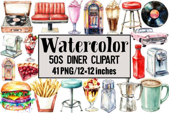 Download 50s Diner Clipart - 50s diner Collection